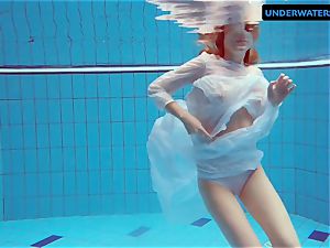 ginger-haired Diana scorching and insane in a milky dress