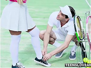 buxomy milf found a ultra-kinky way to pay for her tennis lessons